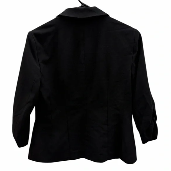 Eliza J Black Ruched Sleeve Blazer Womens Small Petite - Picture 8 of 10